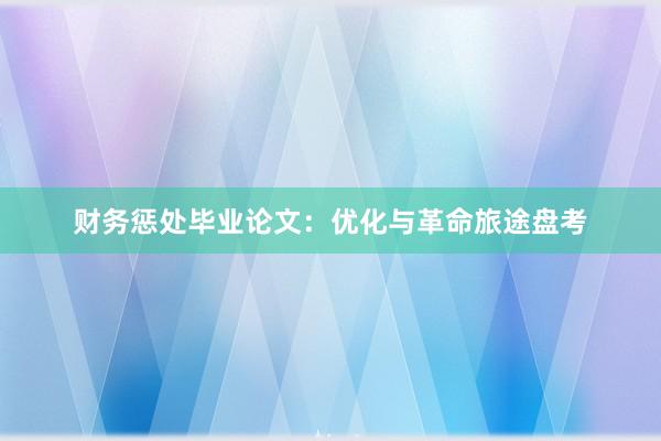 财务惩处毕业论文：优化与革命旅途盘考
